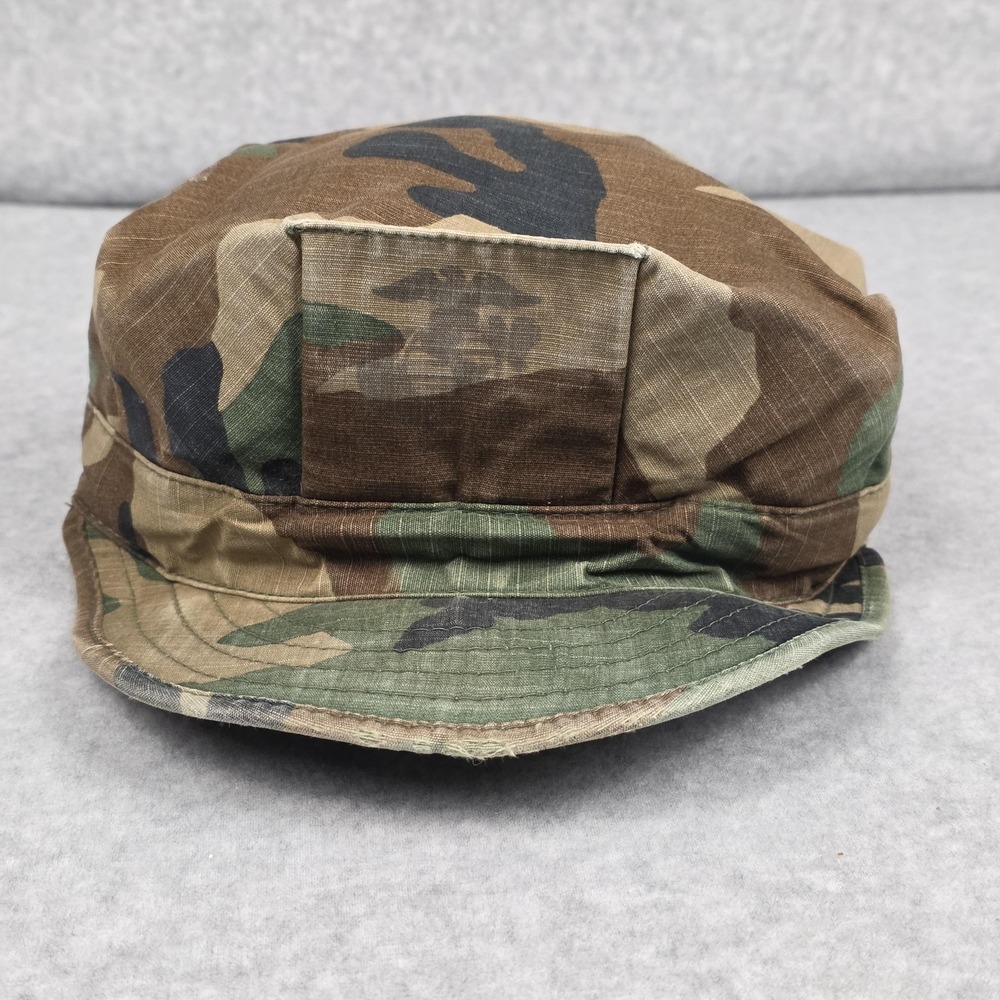 Military Army Woodland Camo Hat‎ Cap Fitted Mens Green Brown Patrol Ripstop